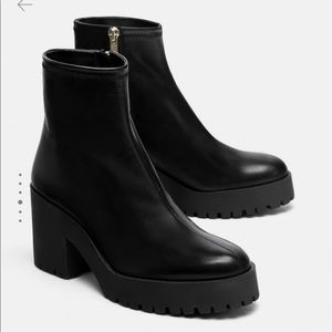 Zara High Heel Ankle Boots with Track Sole